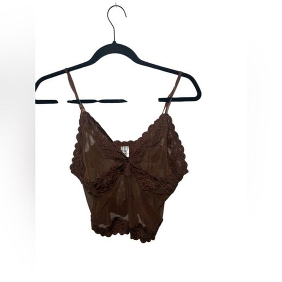 Rampage Brown Lace sheer Camisole - Picture 1 of 5